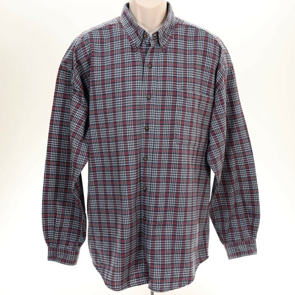 Structure Other - Structure Mens Plaid Flannel Shirt XL Button Front Long Sleeve Blue White Red